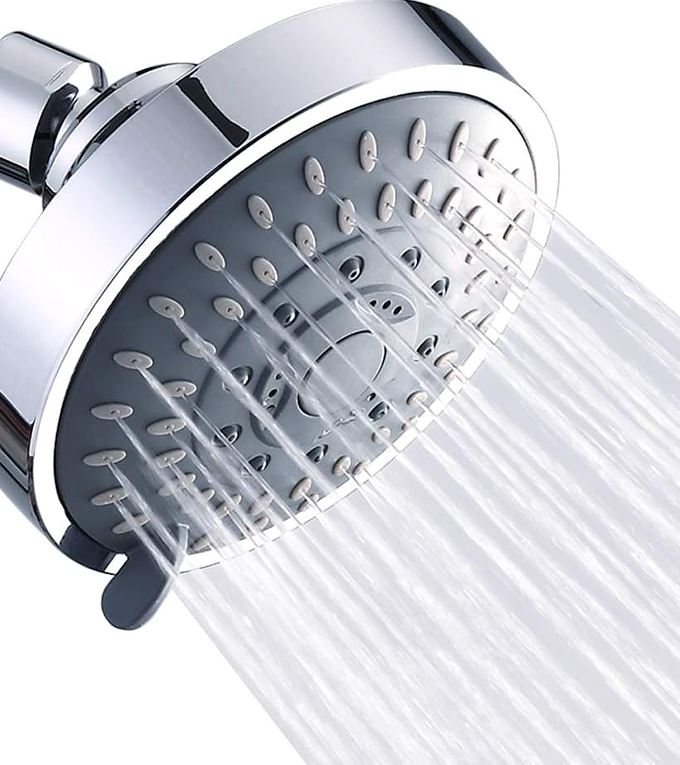High-Pressure Water-Saving Overhead Showerhead - Metal swivel joint for flexible adaptation to various water pressures
