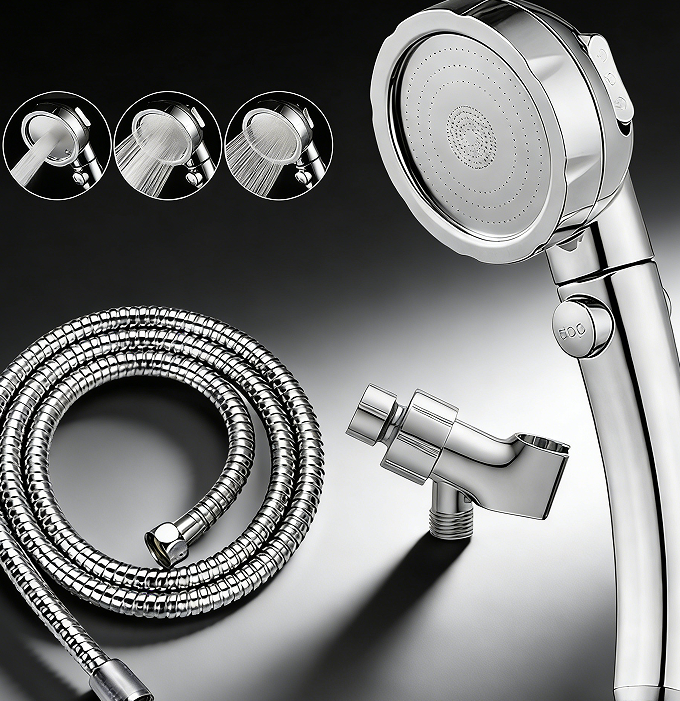 Triple-Effect Water-Saving Handheld Showerhead - Flexible control and simple design