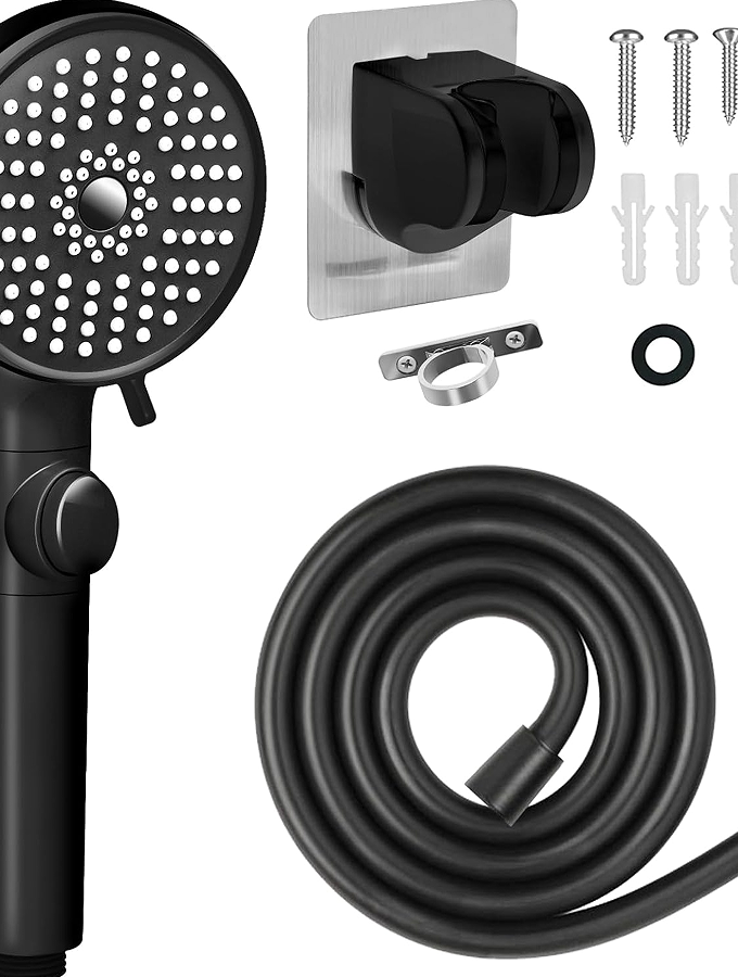 Flexible Water-Saving Handheld Showerhead - Extended hose for wider coverage
