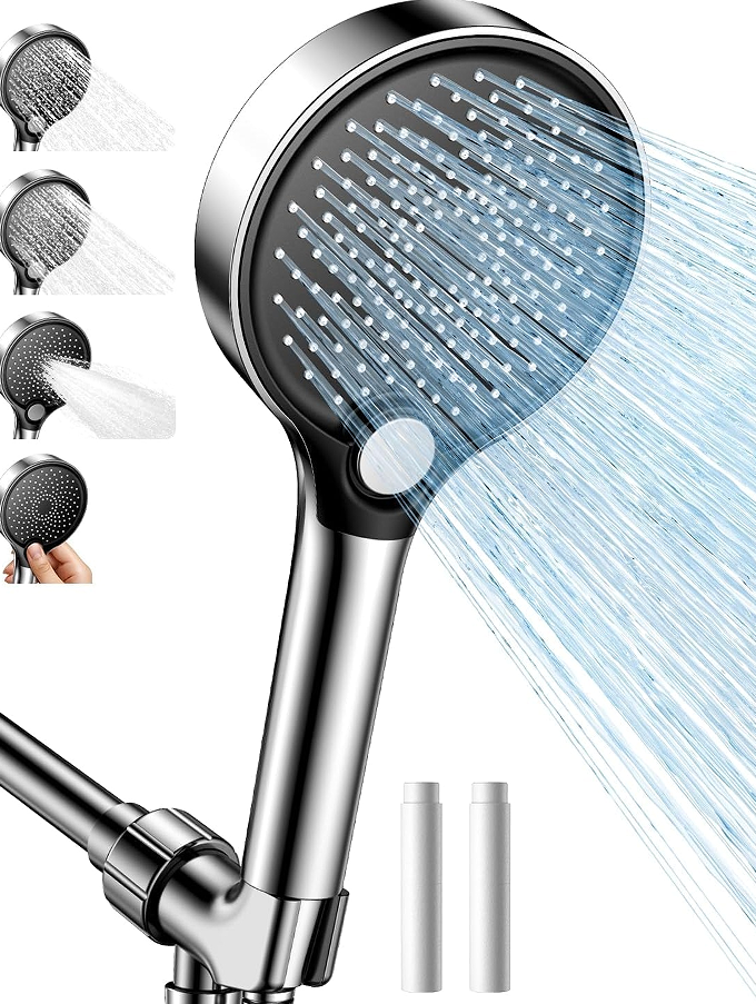 Water-Saving Triple-Effect Handheld Showerhead - Rotating design for precise water flow control
