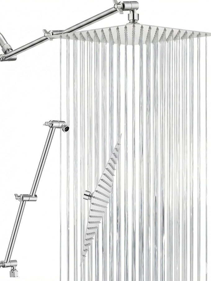 Large-size Rain Shower Head System - Ultra-thin water-saving design improves efficiency