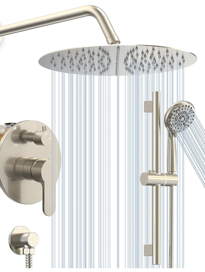 Wide-area Rain Shower Head System - Stainless steel material ensures durability